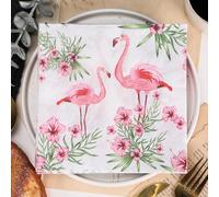 Servilletas de Papel Flores Flamingo Toallas Desechables para Invitados Servilletas de Papel Duraderas para Baño Bodas Fiesta Navidad 30 Paquetes(33x33cm）