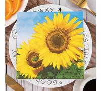 Servilletas de Papel Girasol Servilletas de Papel Desechables,Suaves y Resistentes,Sin Fragancia,para Comunión,Fiestas,Cumpleaños,Bodas,Decoración de Mesa20 Paquetes(33x33cm）