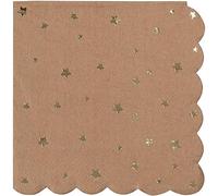 Servilletas de papel Kraft con bordes festivos, 12,7 cm x 12,7 cm
