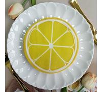 Servilletas de Papel Limón Servilletas de Papel Desechables,Suaves y Resistentes,Sin Fragancia,para Comunión,Fiestas,Cumpleaños,Bodas,Decoración de Mesa5 Paquetes(33x33cm）