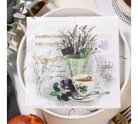 Servilletas de Papel Mariposa Flor Púrpura Servilletas de Papel Desechables,Suaves y Resistentes,Sin Fragancia,para Comunión,Fiestas,Cumpleaños,Bodas,Decoración de Mesa 20 Paquetes(33x33cm）