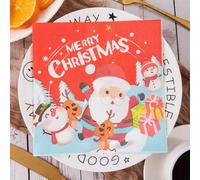 Servilletas de Papel Muñeco Nieve Santa Claus Servilletas de Papel Desechables,Suaves y Resistentes,Sin Fragancia,para Comunión,Fiestas,Cumpleaños,Bodas,Decoración de Mesa10 Paquetes(33x33cm）