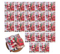 Servilletas de papel navideñas, Servilletas estampadas navideñas | Servilletas navideñas de Papá Noel de 20 piezas, servilleta de papel impresa - Servilletas decorativas para cena, servilleta cuadrada