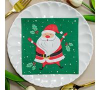 Servilletas de Papel Papá Noel Toallas Desechables para Invitados Servilletas de Papel Duraderas para Baño Bodas Fiesta Navidad20 Paquetes(33x33cm）