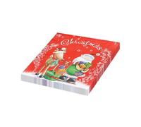 Servilletas de Papel Renos Santa Claus Servilletas de Papel Desechables,Suaves y Resistentes,Sin Fragancia,para Comunión,Fiestas,Cumpleaños,Bodas,Decoración de Mesa30 Paquetes(33x33cm）