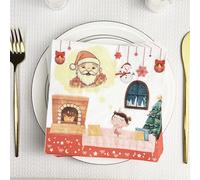 Servilletas de Papel Santa Claus Hombre Nieve Servilletas de Papel Desechables,Suaves y Resistentes,Sin Fragancia,para Comunión,Fiestas,Cumpleaños,Bodas,Decoración de Mesa20 Paquetes(33x33cm）