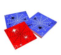 servilletas de papel servilletas Halloween servilleta telaraña 33x33 cm - 2 capas suaves y absorbentes, 20 unidades, diseño rojoazul - para decoración de mesa decoración Halloween servilleta