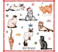 Servilletas de Papel Servilletas Navideñas con Motivos Navideños de Gatos (20 unidades, 33 x 33 cm)