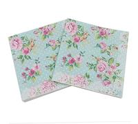 Servilletas de papel tisú para cóctel con estampado Floral de rosas de 20 piezas para almuerzo de boda 33x33 cm, servilletas de cóctel