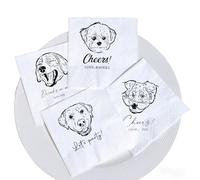 Servilletas de perro para boda, servilletas de cóctel para perros, servilletas de bar de boda, servilletas personalizadas para perros, servilletas de perro Drinks On Me