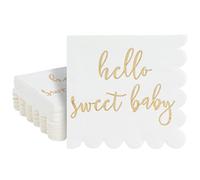 Servilletas de Table Pour Fête de Naissance (13 x 13 cm, feuille d'or, paquet de 50)