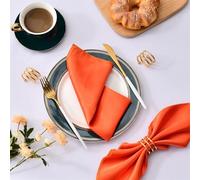 Servilletas de tela, 10 unidades, 43 x 43 cm, servilletas de boda, servilleta champán, pañuelo, tela, cena, banquete, fiesta, cumpleaños, decoración de mesa (naranja)