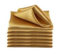 Servilletas De Tela 30pcs 30cm Satin Square Napkins Handkerchief Table Dinner Napkin For Wedding Party Decoration Birthday Christmas Cloth(Gold)
