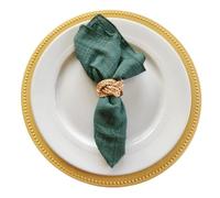 Servilletas De Tela 50 servilletas de algodón Retro Color Marfil 30 x cm con Borde Cosido, for Bodas, Fiestas y Navidad(50pcs Dark Green)