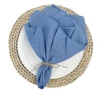 Servilletas De Tela 50 servilletas de algodón Retro Color Marfil 30 x cm con Borde Cosido, for Bodas, Fiestas y Navidad(50pcs Lake Blue)