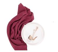 Servilletas De Tela 50 servilletas de algodón Retro Color Marfil 30 x cm con Borde Cosido, for Bodas, Fiestas y Navidad(50pcs Burgundy)