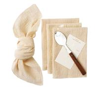 Servilletas De Tela 50 servilletas de algodón Retro Color Marfil 30 x cm con Borde Cosido, for Bodas, Fiestas y Navidad(50pcs Beige)
