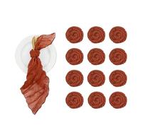 Servilletas de tela, 6-120 servilletas de mesa de 50,8 x 50,8 cm, para cena, boda, gasa, para fiestas, banquetes (12 unidades, terracota)