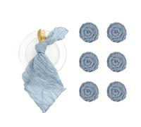 Servilletas de tela, 6 - 120 servilletas de mesa de 50,8 x 50,8 cm, para cena, boda, gasa, para fiestas, banquetes (6 unidades, azul polvoriento)