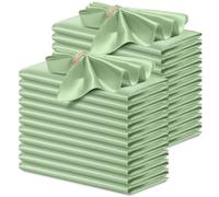 Servilletas De Tela 60PCS 30X30CM Satin Napkins Soft Dinner Square For Party Christmas Wedding Decoration Retro Napkin(Sage Green)