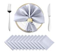 Servilletas De Tela 60PCS 30X30CM Satin Napkins Soft Dinner Square For Party Christmas Wedding Decoration Retro Napkin(Silvery Grey)
