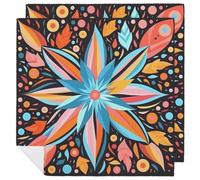 Servilletas de tela abstractas étnicas, paquete de 2 servilletas reutilizables con flores aztecas para mesa de comedor, hogar, hotel, restaurante, bodas, fiestas