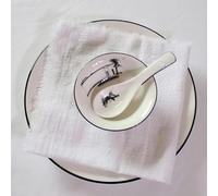 Servilletas de tela de algodón, Cotton Cloth Napkins,Cloth Napkins,10pcs Table Cloth Napkins Gauze Napkin Cheesecloth Napkin with Fringe for Wedding Party(Bianco)