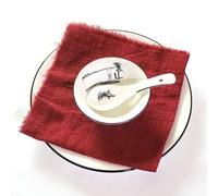 Servilletas de tela de algodón, Cotton Cloth Napkins,Cloth Napkins,10pcs Table Cloth Napkins Gauze Napkin Cheesecloth Napkin with Fringe for Wedding Party(Dark Red)