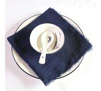 Servilletas de tela de algodón, Cotton Cloth Napkins,Cloth Napkins,10pcs Table Cloth Napkins Gauze Napkin Cheesecloth Napkin with Fringe for Wedding Party(Dark Blue)