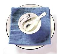 Servilletas de tela de algodón, Cotton Cloth Napkins,Cloth Napkins,10pcs Table Cloth Napkins Gauze Napkin Cheesecloth Napkin with Fringe for Wedding Party(Lake Blue)