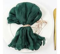 Servilletas de tela de algodón, Cotton Cloth Napkins,Cloth Napkins, 12pcs Gauze Cheesecloth Napkin Cocktail Napkins Wrinkled Table Placemats Setting Dining Wedding Party Banquets Arches Cake Decor(Bla