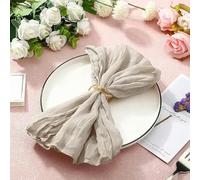 Servilletas de tela de algodón, Cotton Cloth Napkins,Cloth Napkins, 12pcs Gauze Cheesecloth Napkin Cocktail Napkins Wrinkled Table Placemats Setting Dining Wedding Party Banquets Arches Cake Decor(Fle