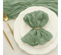 Servilletas de tela de algodón, Cotton Cloth Napkins,Cloth Napkins, 12pcs Gauze Cheesecloth Napkin Cocktail Napkins Wrinkled Table Placemats Setting Dining Wedding Party Banquets Arches Cake Decor(Lig