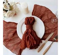 Servilletas de tela de algodón, Cotton Cloth Napkins,Cloth Napkins, 12pcs Gauze Cheesecloth Napkin Cocktail Napkins Wrinkled Table Placemats Setting Dining Wedding Party Banquets Arches Cake Decor(Rus