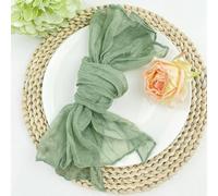 Servilletas de tela de algodón, Cotton Cloth Napkins,Cloth Napkins, 20pcs Napkin Cheesecloth Napkins Wrinkled Rustic Gauze Dinner Napkins For Cake Table Decor Cocktail Napkins(Sage Green)
