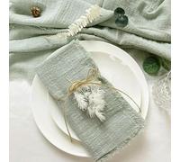 Servilletas de tela de algodón, Cotton Cloth Napkins,Cloth Napkins,20PCS Napkin Reusable Tea Towel Cheesecloth Napkins With Fringe For Wedding Party Gauze Napkin(Light Green)