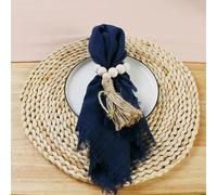 Servilletas de tela de algodón, Cotton Cloth Napkins,Cloth Napkins,20PCS Napkin Reusable Tea Towel Cheesecloth Napkins With Fringe For Wedding Party Gauze Napkin(Dark Blue)