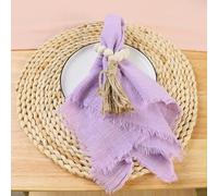 Servilletas de tela de algodón, Cotton Cloth Napkins,Cloth Napkins,20PCS Napkin Reusable Tea Towel Cheesecloth Napkins With Fringe For Wedding Party Gauze Napkin(Purple)