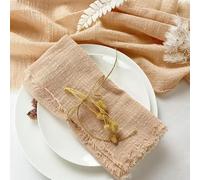Servilletas de tela de algodón, Cotton Cloth Napkins,Cloth Napkins,20PCS Napkin Reusable Tea Towel Cheesecloth Napkins With Fringe For Wedding Party Gauze Napkin(Apricot)