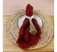 Servilletas de tela de algodón, Cotton Cloth Napkins,Cloth Napkins,20PCS Napkin Reusable Tea Towel Cheesecloth Napkins With Fringe For Wedding Party Gauze Napkin(Burgundy)