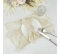 Servilletas de tela de algodón, Cotton Cloth Napkins,Cloth Napkins,30PCS Cheesecloth Napkins Wrinkled Rustic Gauze Dinner Napkins Soft Cotton Cloth Napkins For Dinner Cocktail Napkins(Beige)