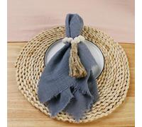 Servilletas de Tela de algodón de Gasa Beige, 50 Uds., 32x32cm, decoración de Mesa Reutilizable para Fiesta de Boda y Navidad, servilletas de Tela Retro con Rebabas