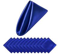 Servilletas de Tela de satén Sedoso, Juego de servilletas Raso(Royal Blue,10PC-30 * 30cm)