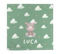 Servilletas de Tela niños. Servilleta Personalizada con Nombre. Servilleta bebé. Servilletas de Tela Infantiles Colegio. 50% algodón. Servilleta Infantil. Regalos Personalizados.Rino Nubes