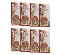Servilletas de tela oto ales con borde de pavo festivo de Elrene Home Fashions, 43 x 43 cm, juego de 8