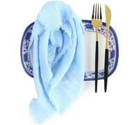Servilletas de Tela para Mesa de Cena Azul Cielo de 40x40cm, paños de Cocina de Gasa de algodón para decoración, 6 Piezas, 40x40, Azul