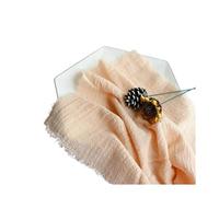 Servilletas de Tela Servilletas de tela de algodón rojas de Navidad, 10 Uds., 32x32cm, toalla de té reutilizable, Decoración de mesa for fiesta de boda, servilleta Retro con rebabas(10pcs peach)