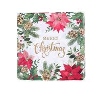 Servilletas decorativas para cena - Papel con diseños florales navideños de 33 x 33 cm para ocasiones especiales | Opción práctica destinada completar Mise En Place mesa eventos noches convivales
