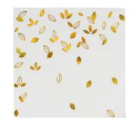 Servilletas Decoupage Hojas Doradas Elegantes Servilletas Papel Decoradas Cocktail Desechables Cumpleaños 2 Capas Toilet Paper Towels Baño para Bodas,Fiesta en el Jardín Mesa Deco 20 Paquetes(33x33cm）