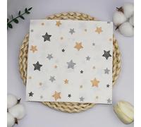 Servilletas Decoupage Naranja Gris Estrellas Servilletas Papel Decoradas Cocktail Desechables Cumpleaños 2 Capas Toilet Paper Towels Baño para Bodas,Fiesta en el Jardín Mesa Deco 5 Paquetes(33x33cm）